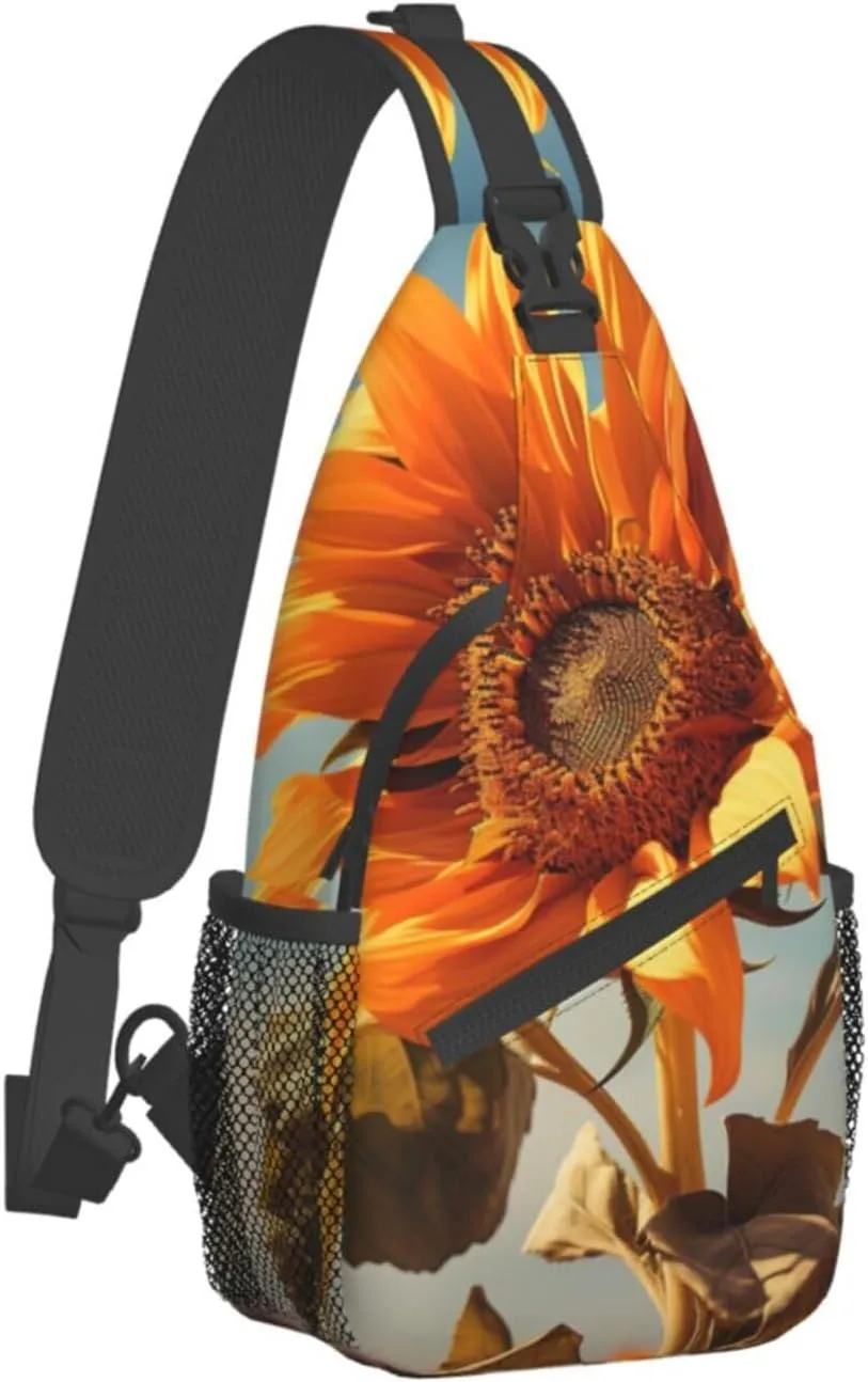 SSIMOO Beautiful Sunflower Versatile Travel Hiking Backpack-Perfect For Outdoor Cycling,Chest Shoulder Bag