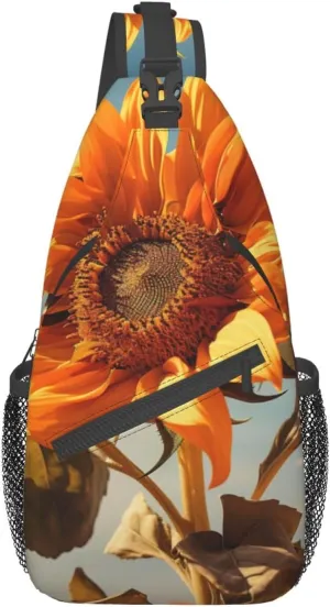 SSIMOO Beautiful Sunflower Versatile Travel Hiking Backpack-Perfect For Outdoor Cycling,Chest Shoulder Bag