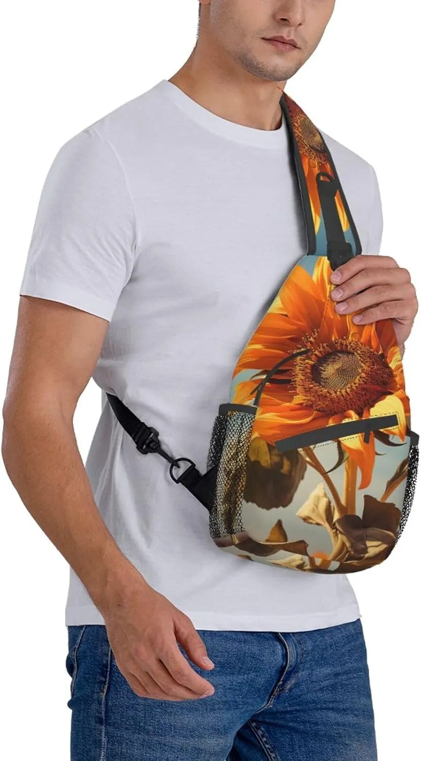 SSIMOO Beautiful Sunflower Versatile Travel Hiking Backpack-Perfect For Outdoor Cycling,Chest Shoulder Bag