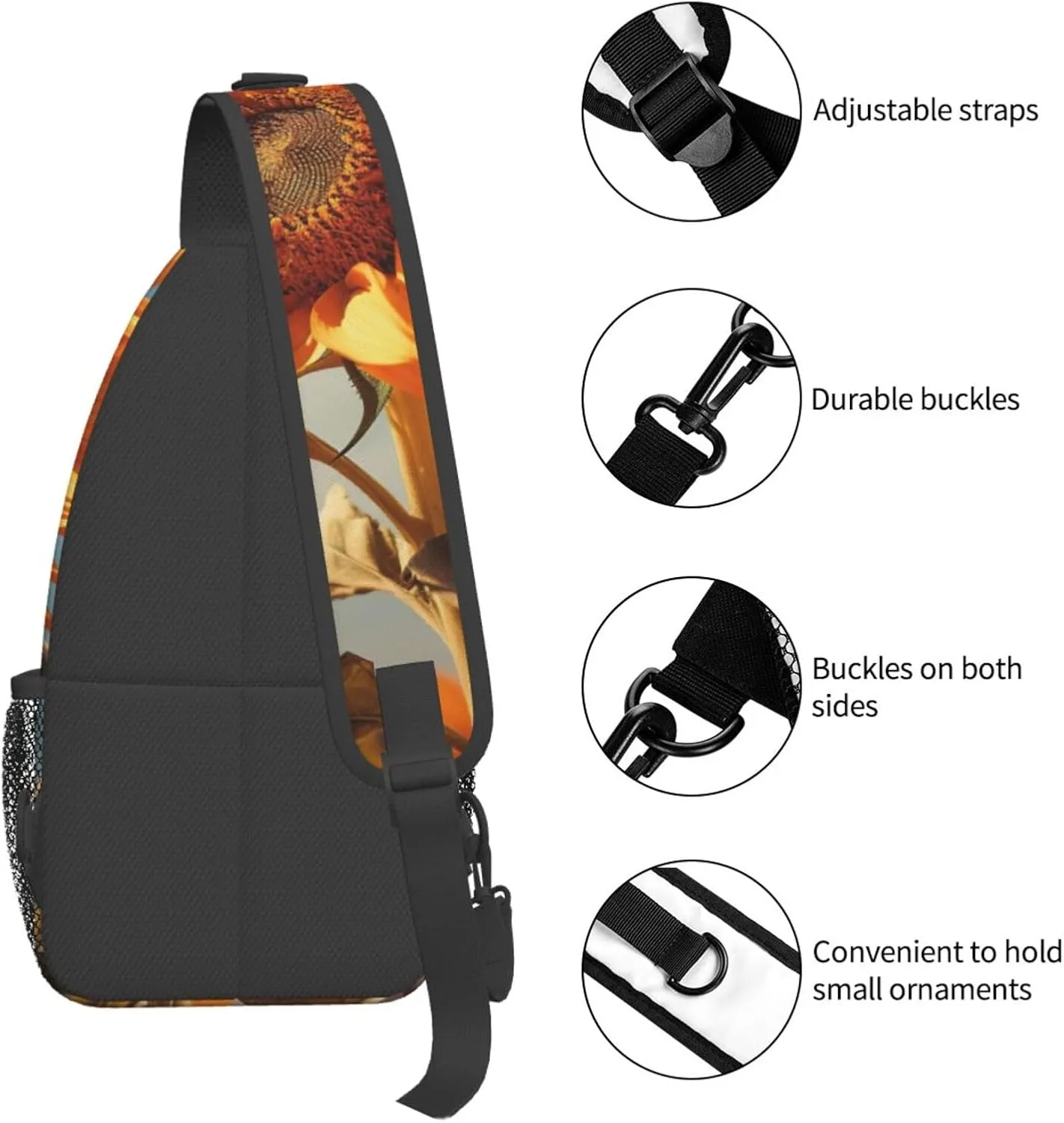 SSIMOO Beautiful Sunflower Versatile Travel Hiking Backpack-Perfect For Outdoor Cycling,Chest Shoulder Bag