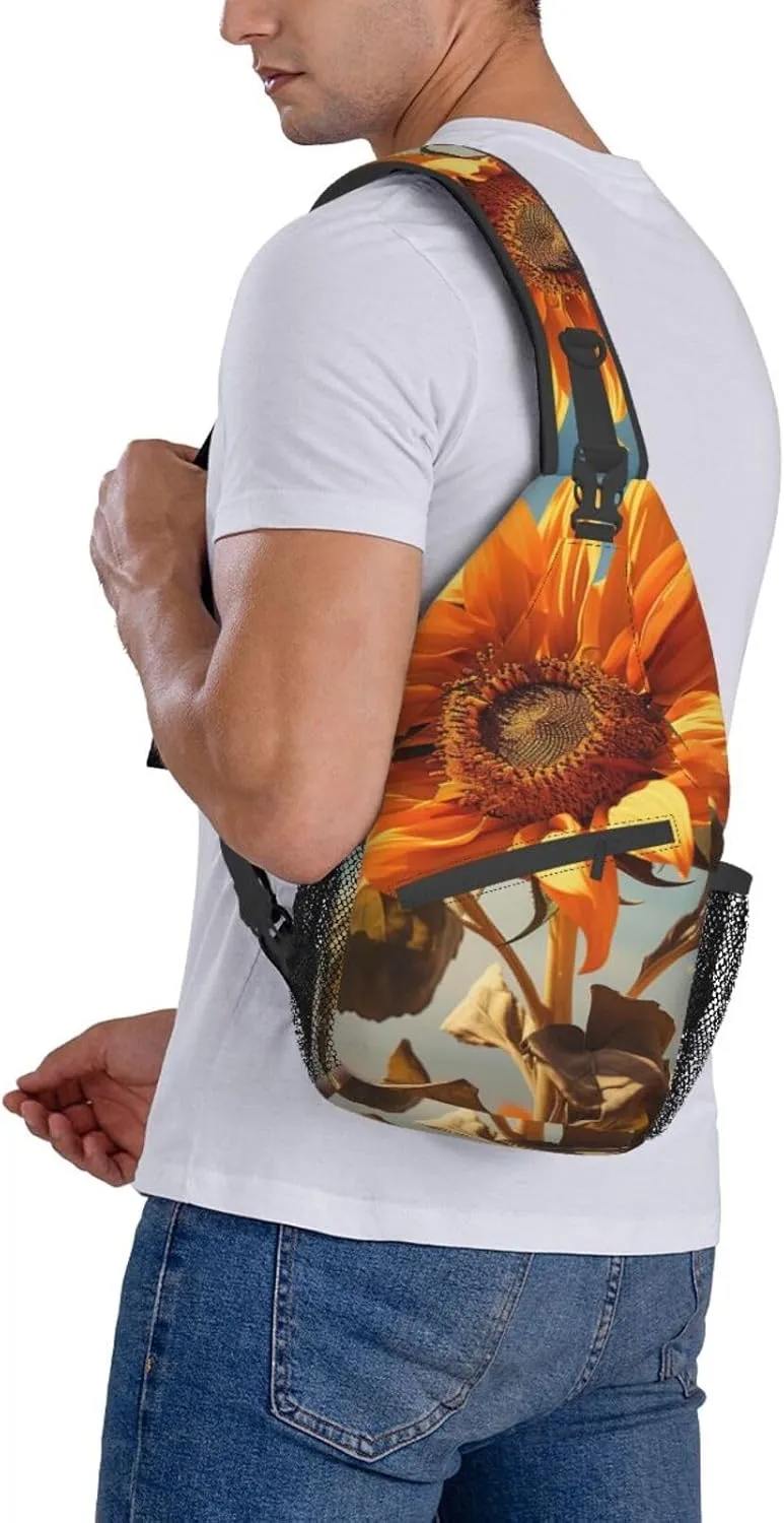 SSIMOO Beautiful Sunflower Versatile Travel Hiking Backpack-Perfect For Outdoor Cycling,Chest Shoulder Bag