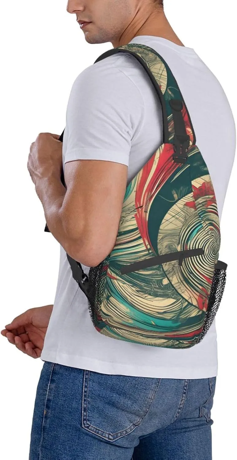 SSIMOO Not All Who Wander Are Lost Versatile Travel Hiking Backpack-Perfect For Outdoor Cycling,Chest Shoulder Bag