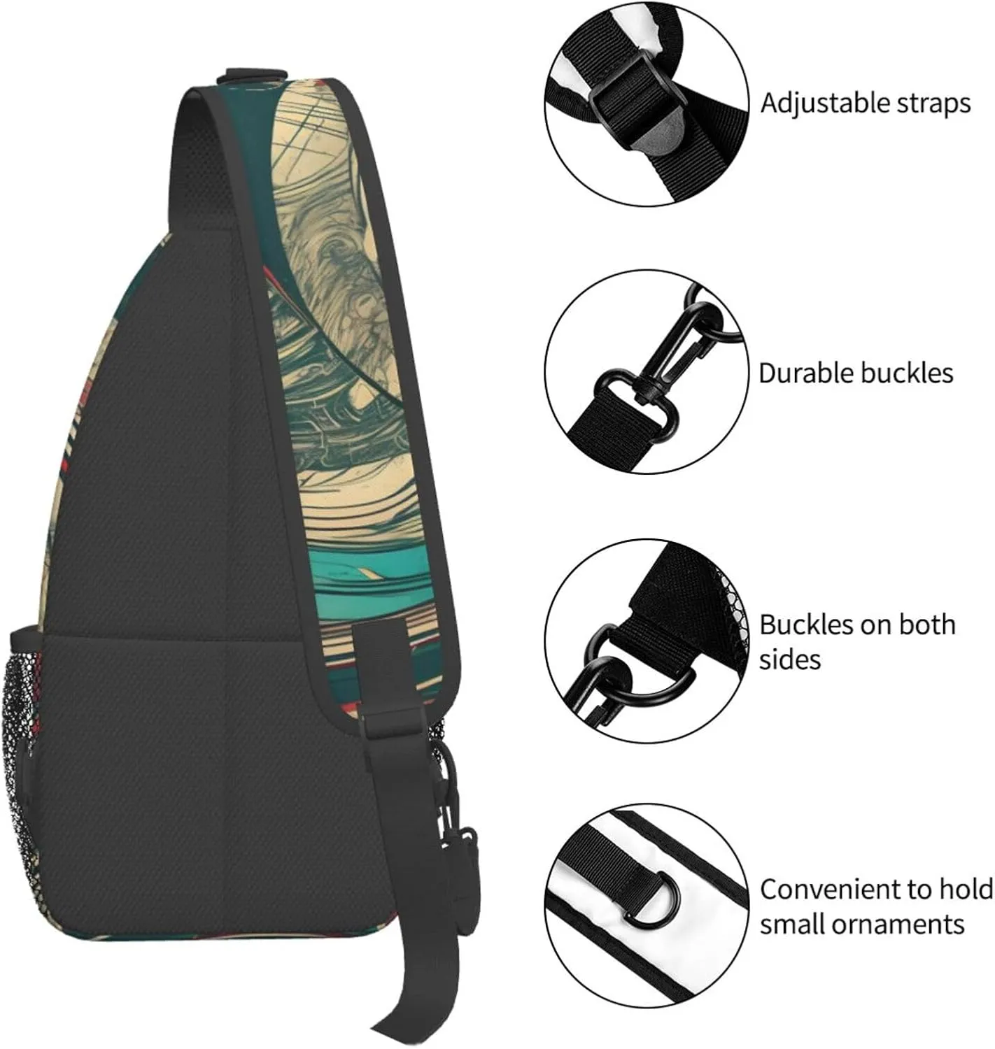 SSIMOO Not All Who Wander Are Lost Versatile Travel Hiking Backpack-Perfect For Outdoor Cycling,Chest Shoulder Bag