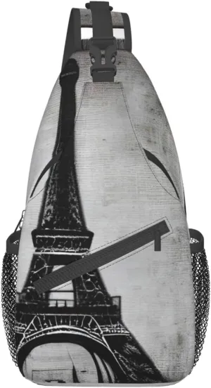 SSIMOO Parisian Coffee Eiffel Tower Versatile Travel Hiking Backpack-Perfect For Outdoor Cycling,Chest Shoulder Bag