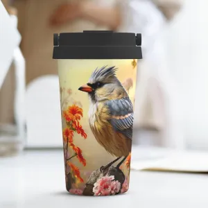 Stainless Steel Tumbler with Lid Insulated Tumbler Sparrow Birds Sing Coffee Mug for Travel Reusable Car Cup Double Wall Insulated Cup for Coffee