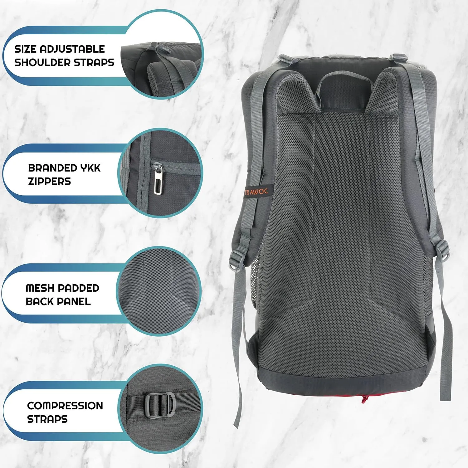STEALTH 40L Travel Backpack for Men and Women, Laptop & Shoe Compartment Rain Cover,Casual Bag for trekking & Hiking
