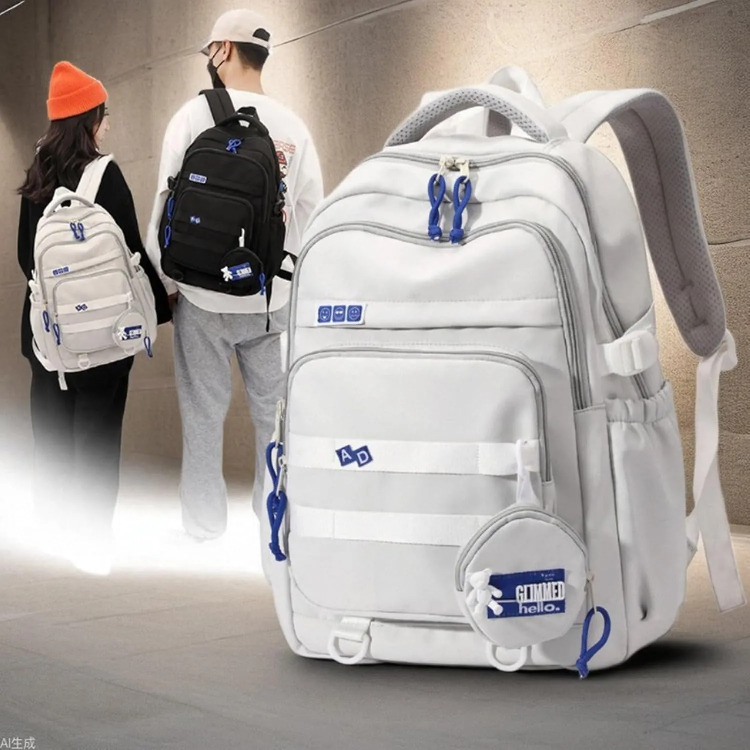 Student School Backpack Travel Backpack Laptop Bag Large Capacity Casual Daypacks Stylish Backpack Aesthetic Bag, Re, as the pic show