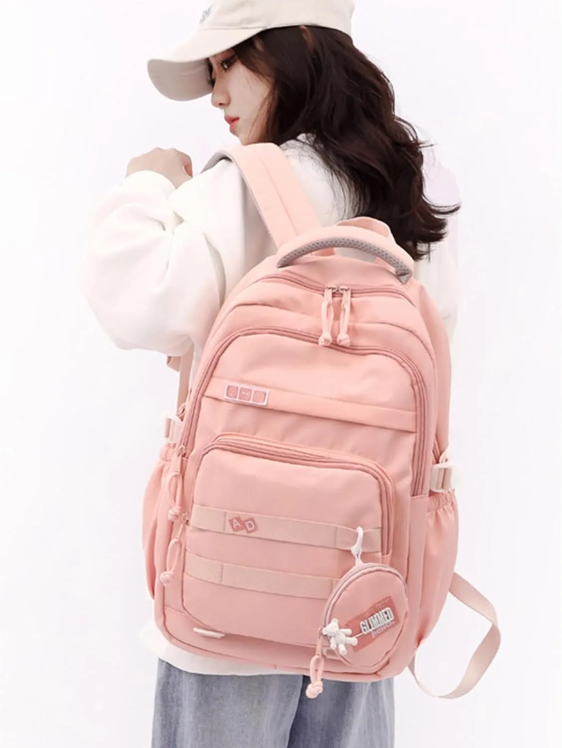 Student School Backpack Travel Backpack Laptop Bag Large Capacity Casual Daypacks Stylish Backpack Aesthetic Bag, Re, as the pic show