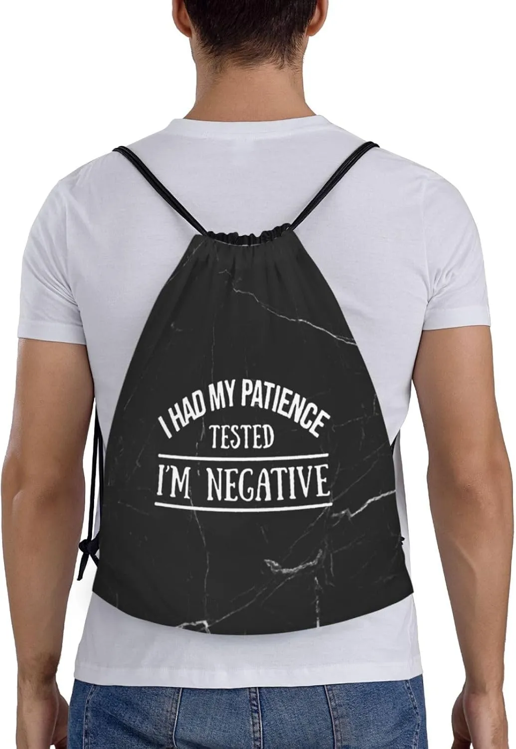 Suitable for Gym Shopping Sports Yoga I Had My Patience Tested I'm Negative Drawstring Bag