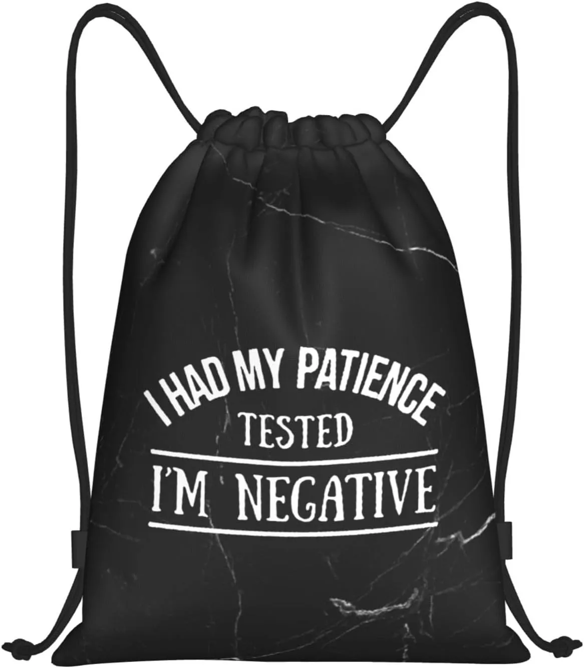 Suitable for Gym Shopping Sports Yoga I Had My Patience Tested I'm Negative Drawstring Bag