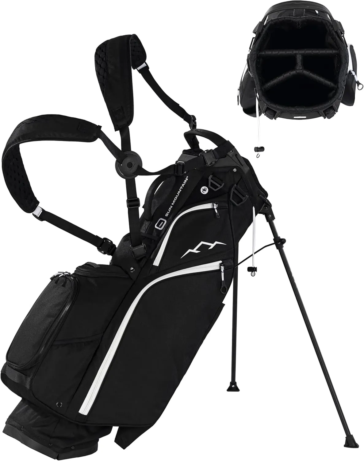 Sun Mountain 2025 Eclipse 3.5 4 Way Golf Stand Bag - Durable Golf Bag with Eleven Pockets for Ample Storage - Features an Ergonomic X-Fit Dual Strap System and a Matching Rain Hood