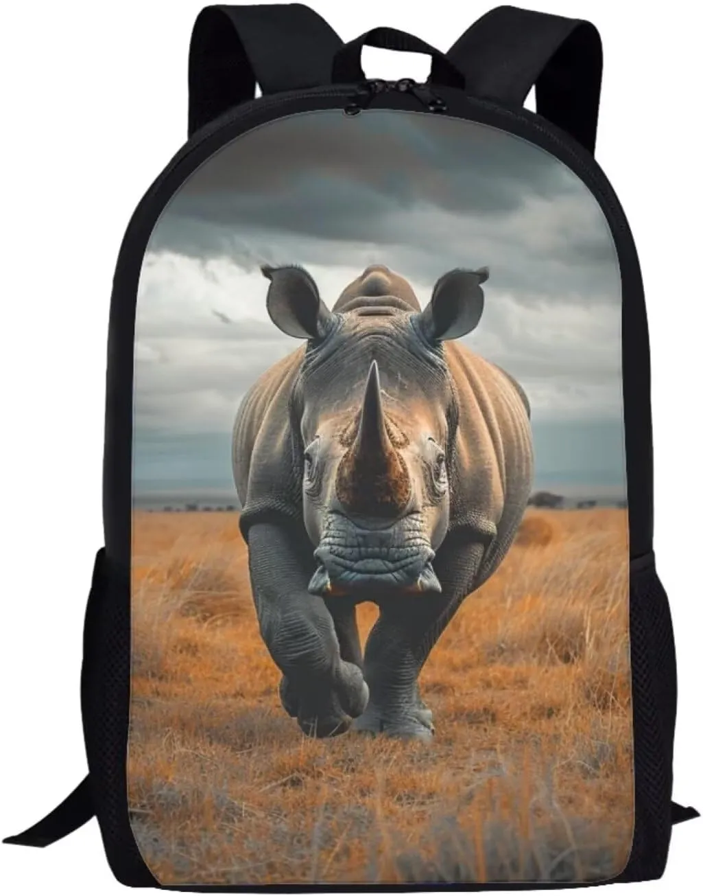 SYtrade Rhino Grassland Travel Backpack Girls Boys School Bookbag Kawaii Hiking Gym Backpack 17 Inch