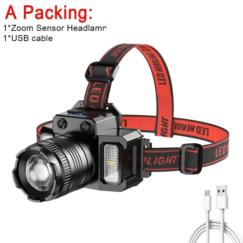T51 LED Sensor Headlamp with Intelligent Induction & USB Recharge