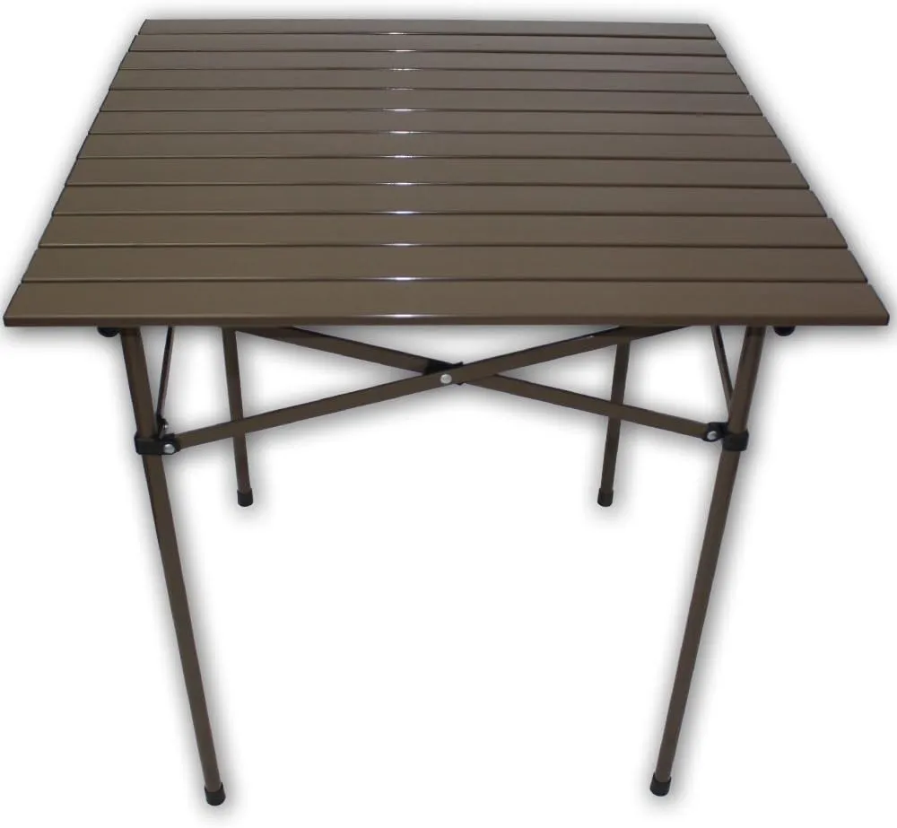 TA2727 Tall Aluminum Portable Table with Carrying Bag, Brown