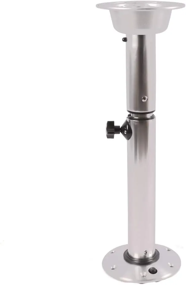Table Pedestal Stand Base, Adjustable Table Pedestal (22.2-28.3in), Marine RV Table Base, Aluminum Alloy Leg Base Mount Frame for RV Boat Yacht, Load Bearing 55.12lbs