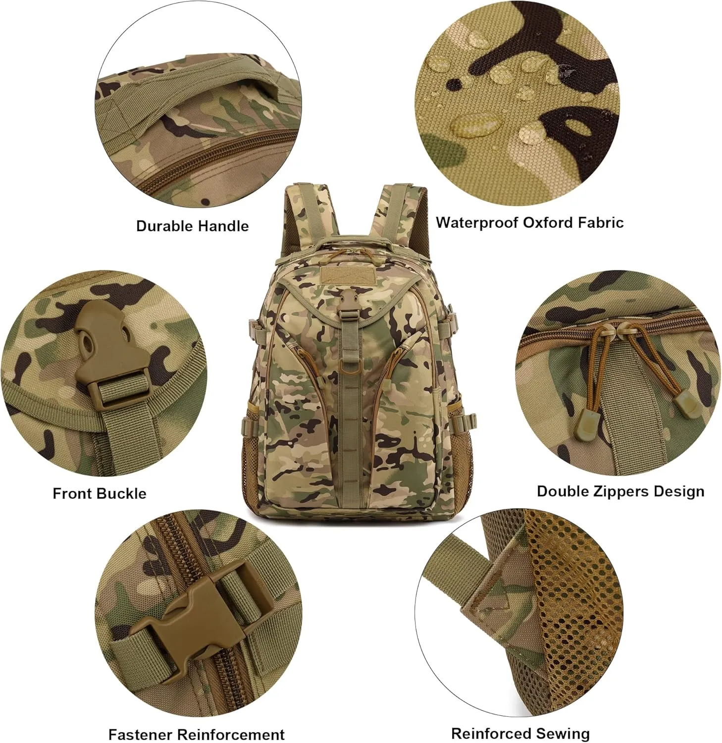 Tactical Backpack Boys School Backpacks Mens College Bookbags for Kids Teens Adults Camping Hiking Traveling (CP Camo)