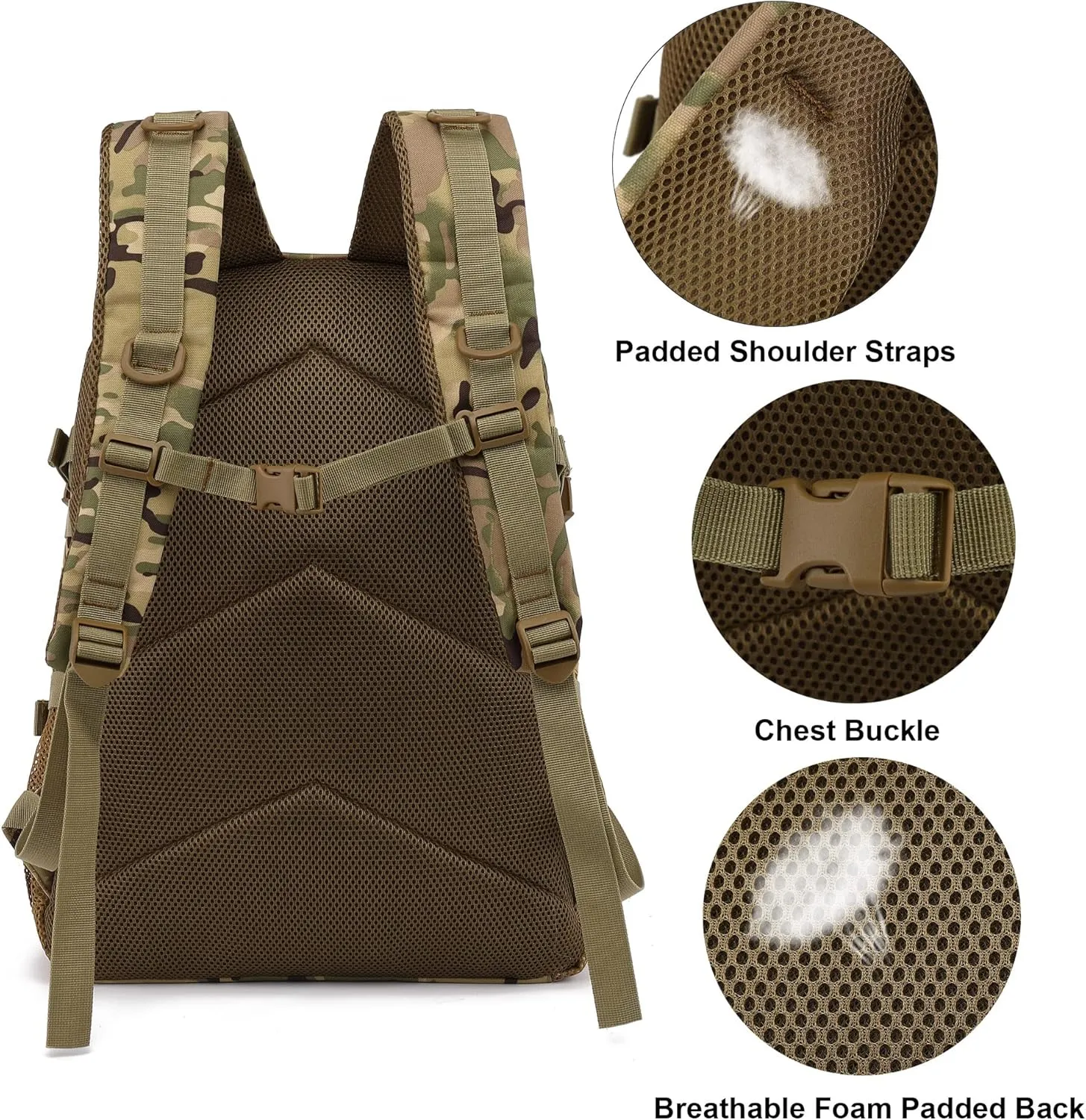Tactical Backpack Boys School Backpacks Mens College Bookbags for Kids Teens Adults Camping Hiking Traveling (CP Camo)