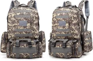 Tactical Backpack Military Army Rucksack 60L Large Assault Pack Camping Detachable Molle Bag (ACU)