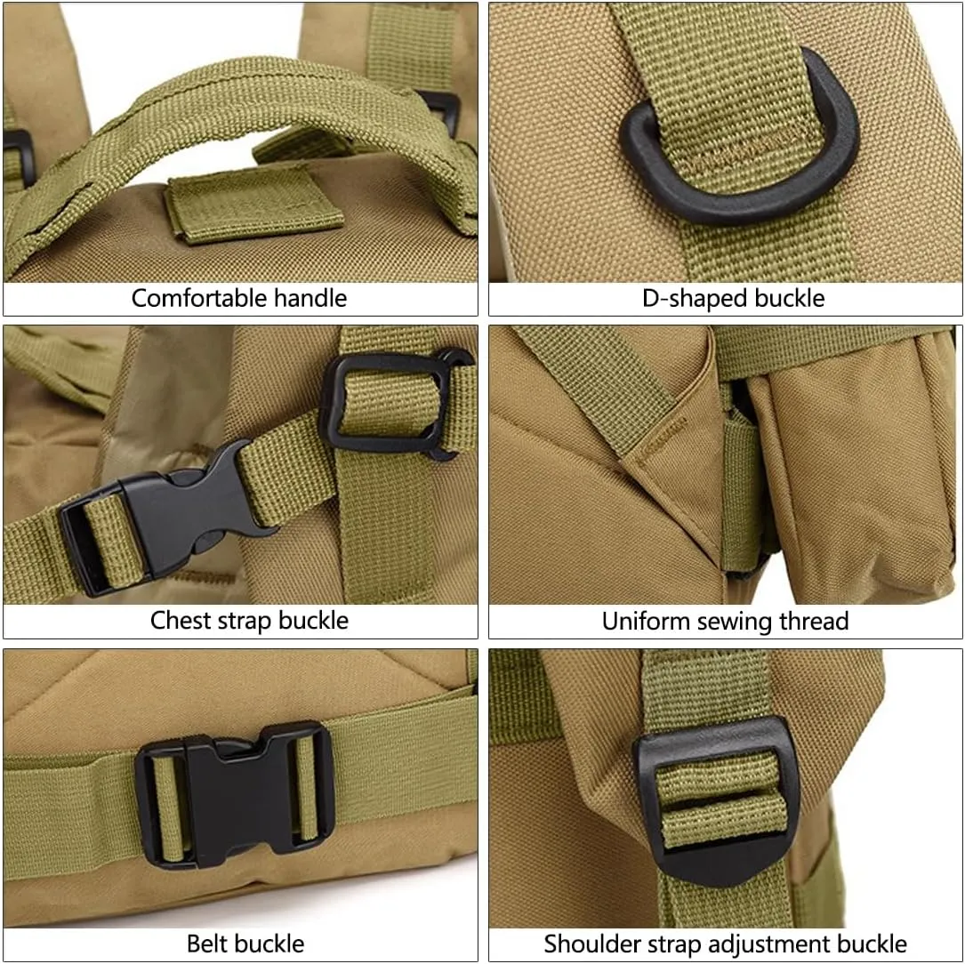 Tactical Backpack Military Army Rucksack 60L Large Assault Pack Camping Detachable Molle Bag (ACU)