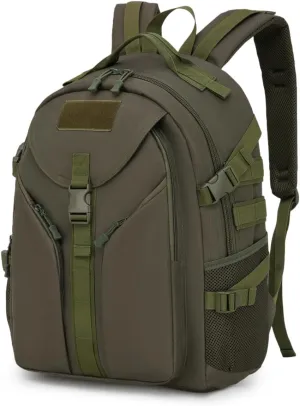 Tactical Backpack Military Molle Hiking 20-35L Outdoor Tactical Hiking Trail Camping Mountaineering Bag Army Green