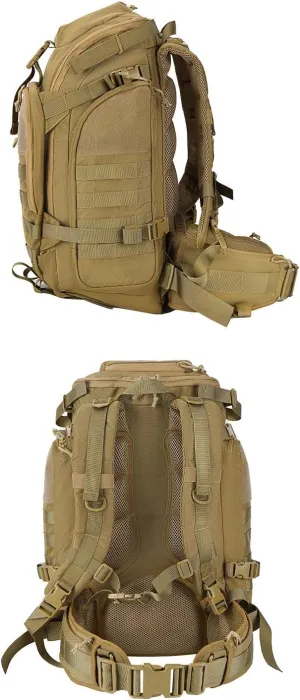 Tactical Backpack Military Molle Hiking 36-55L Outdoor Multifunctional Men's Mountaineering Black