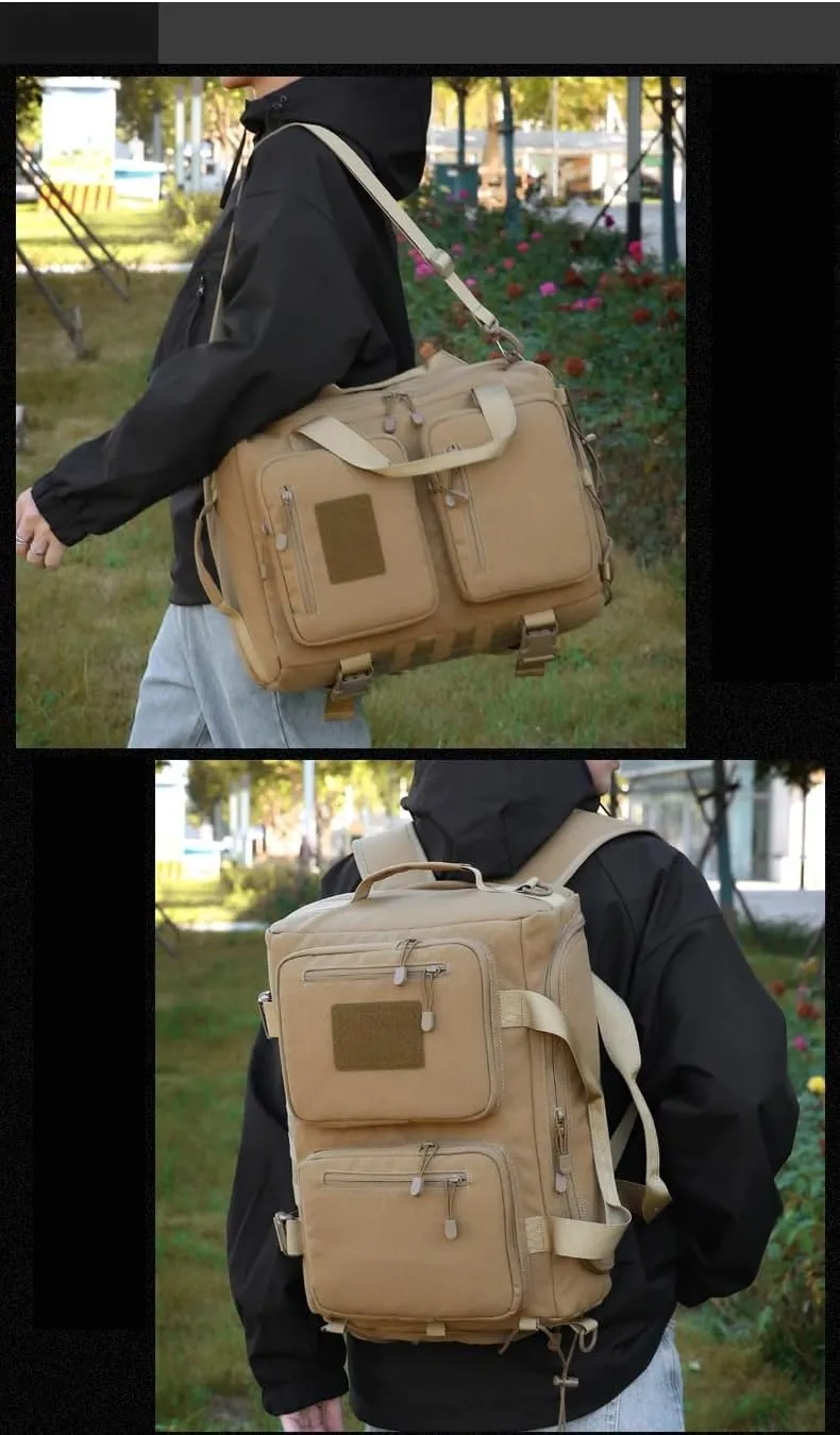 Tactical Backpack Military Molle Hiking 36-55LTriple Bag Army Fan Outdoor Hiking Rucksack Shoulder Bag Black Camouflage