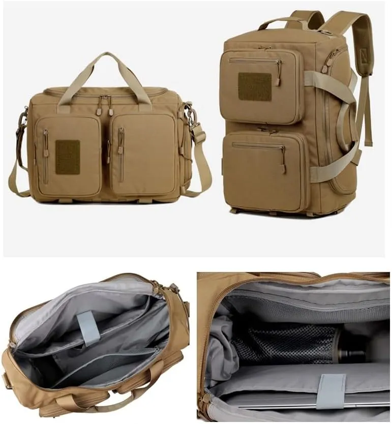 Tactical Backpack Military Molle Hiking 36-55LTriple Bag Army Fan Outdoor Hiking Rucksack Shoulder Bag Black Camouflage