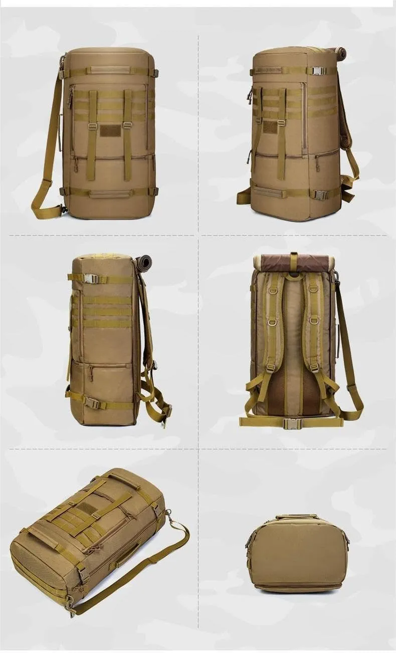 Tactical Backpack Military Molle Hiking 65L Outdoor camouflage hiking shoulder hand sports jungle digital
