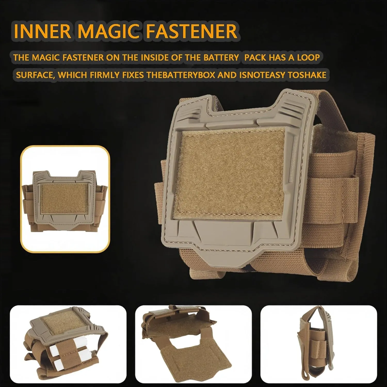 Tactical Helmet PVS31 NVG Battery Box Storage Pouch, Adjustable Tactical Helmet Retention System, T-Shaped Battery Holder Pack with Counterweight Bag
