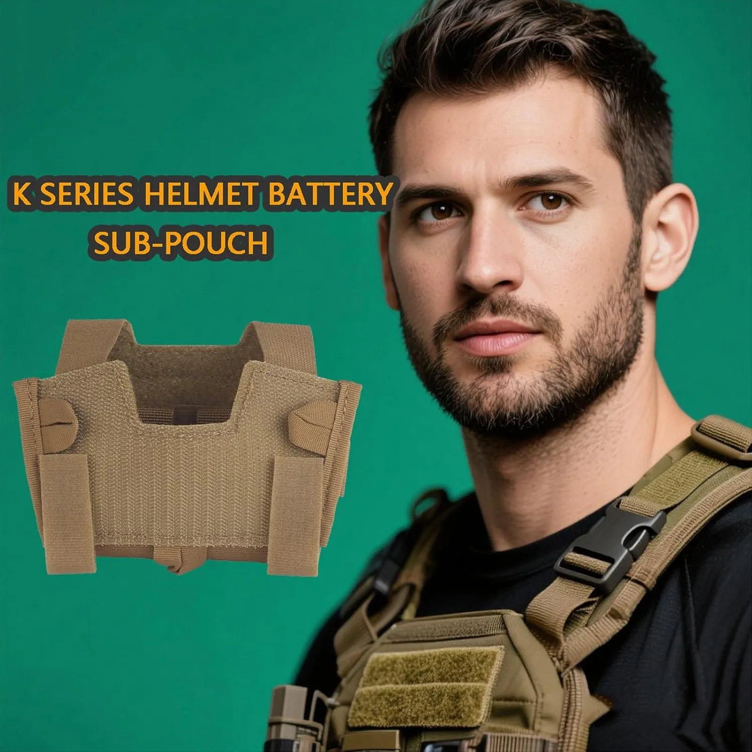 Tactical Helmet PVS31 NVG Battery Box Storage Pouch, Adjustable Tactical Helmet Retention System, T-Shaped Battery Holder Pack with Counterweight Bag