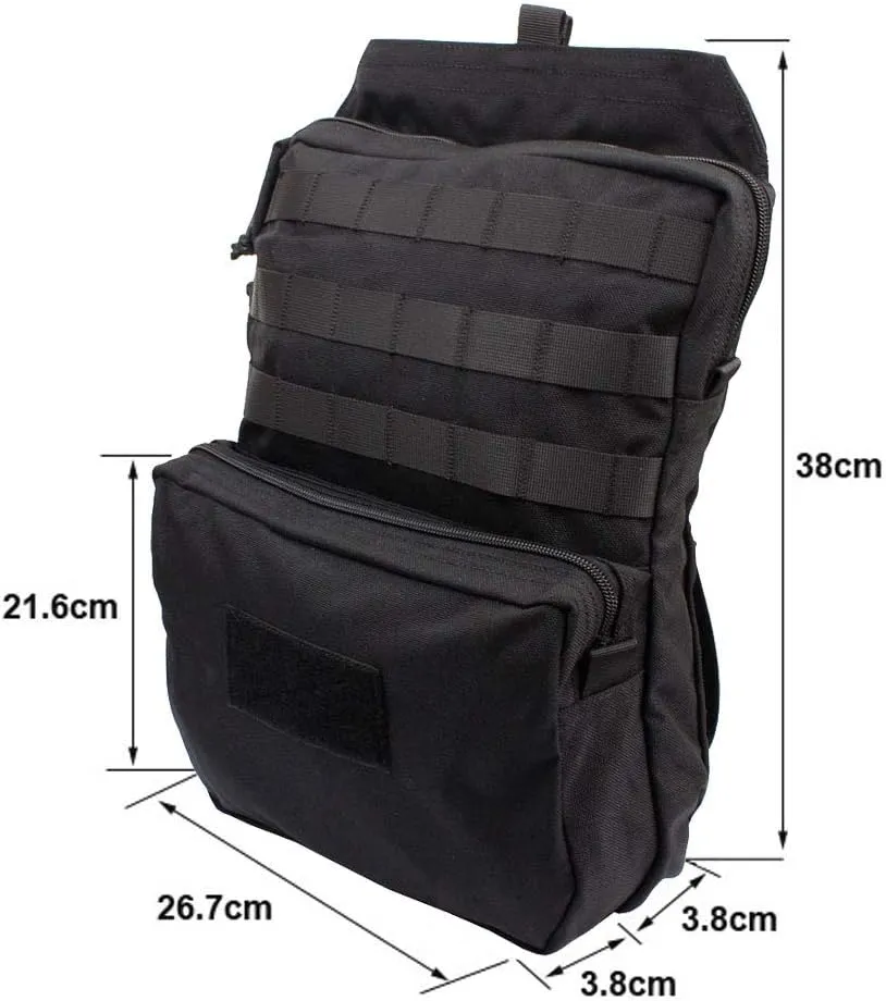 Tactical Molle Hydration Carrier (Bladder is not Included), Tactical Mobility 3-Liter Hydration Pack for Hiking, Biking, Climbing