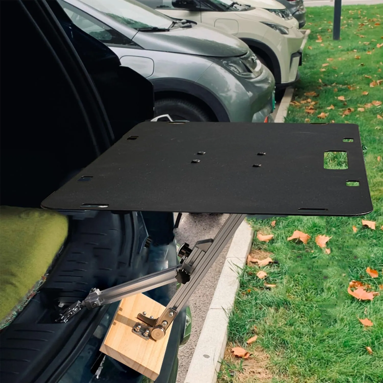 Tailgate Table for Vans and SUV,Car Trunk Table,The Car Bar，Car Camping Table,Portable Outdoor Table for Camping Car,Adjustable Metal Camping Table, DIY Combination kit