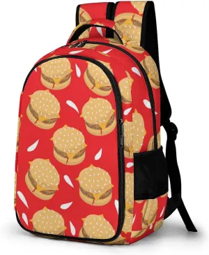 Tasty Burger Grilled Beef Pattern Backpack for Worker Teacher Business Hiking Travel Bag Shoulders Bag