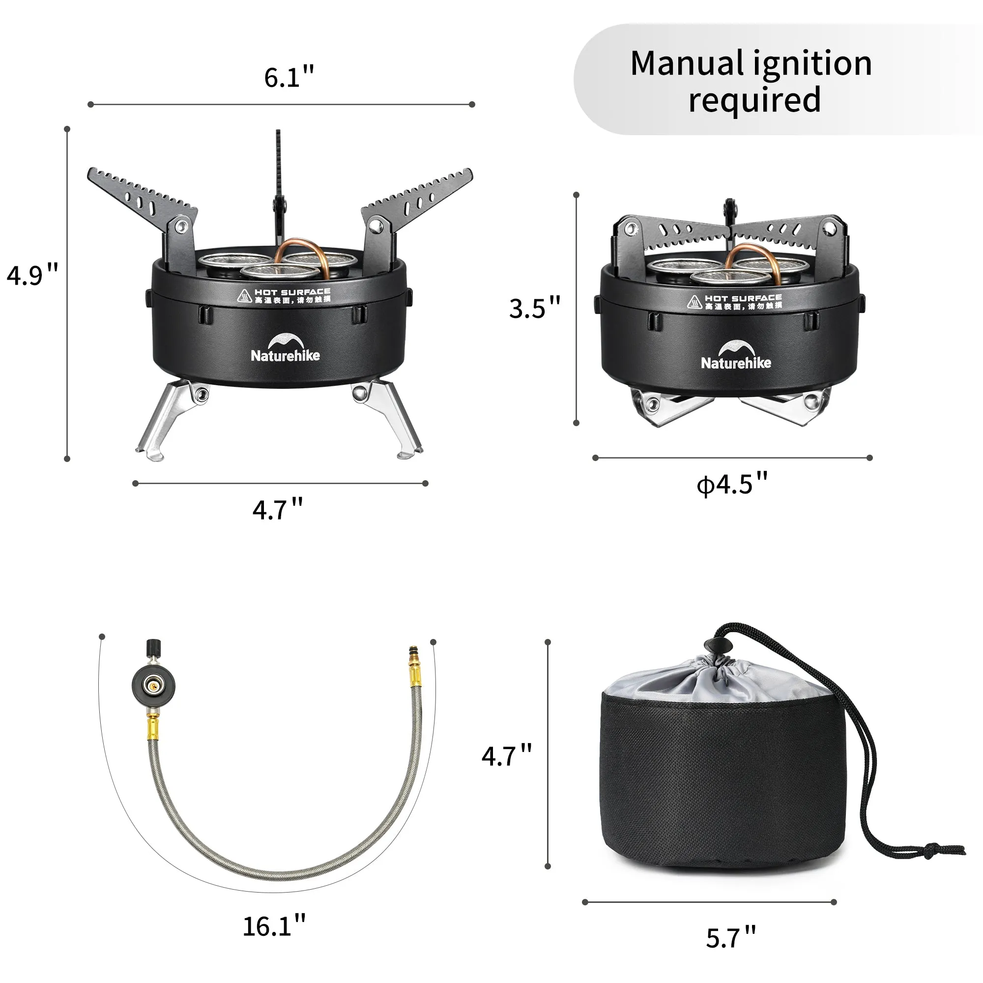 Three (IGT Gas Customizable Burners Dark Diverse categories Naturehike Stove Compatiable) Star