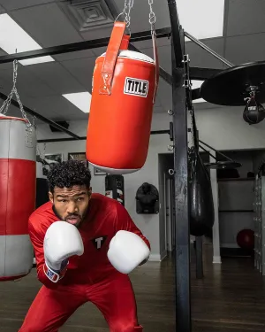 TITLE Boxing Leather Accuracy Heavy Bag, Red/White - Hanging Punching Bag for Boxing, Kickboxing - Head Hunter and Slipping Bag Equipment