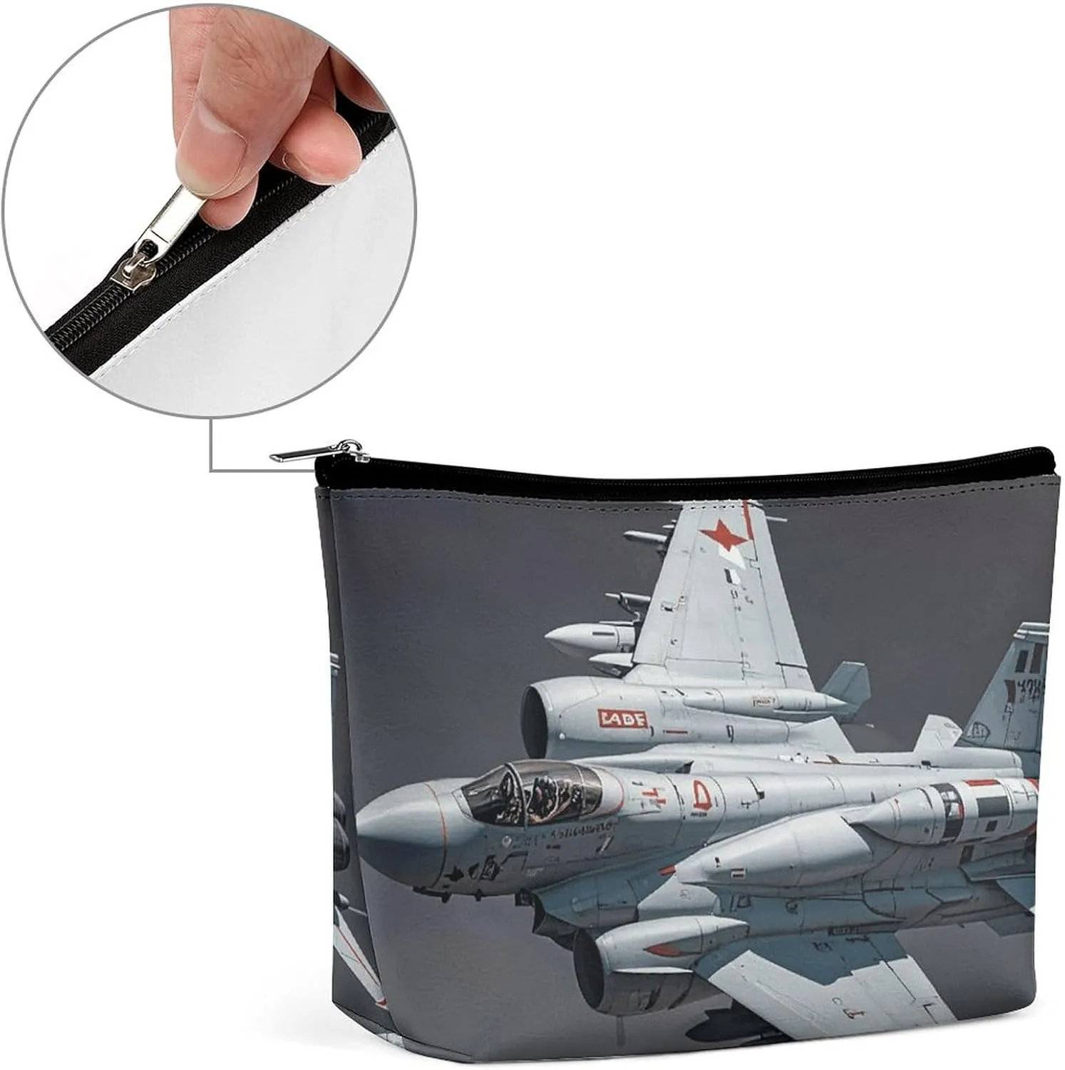 Toiletry Bag for Women Jet Fighter Cosmetic Bag Portable Capacity Travel Makeup Bags with Zipper Lightweight Cute Beauty Makeup Organizer for Traveling, Accessories, Essentials