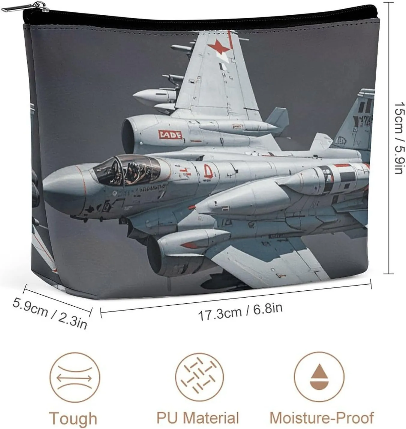 Toiletry Bag for Women Jet Fighter Cosmetic Bag Portable Capacity Travel Makeup Bags with Zipper Lightweight Cute Beauty Makeup Organizer for Traveling, Accessories, Essentials