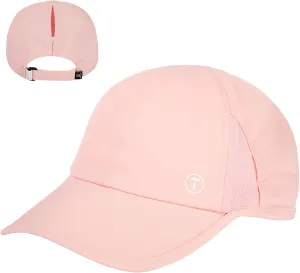 TOP-EX L/XL Womens High Ponytail Baseball Cap Cooling UPF 50 Summer Waterproof Sun Hat for Running Golf Tennis Sports Foldable Pink