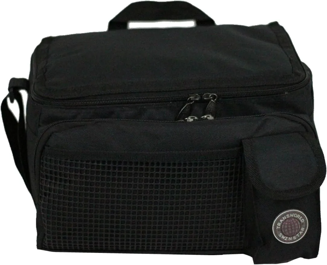 Transworld Durable Deluxe Insulated Lunch Cooler Bag (Many Colors and Size Available) (12"x10"x8 1/2", Black)