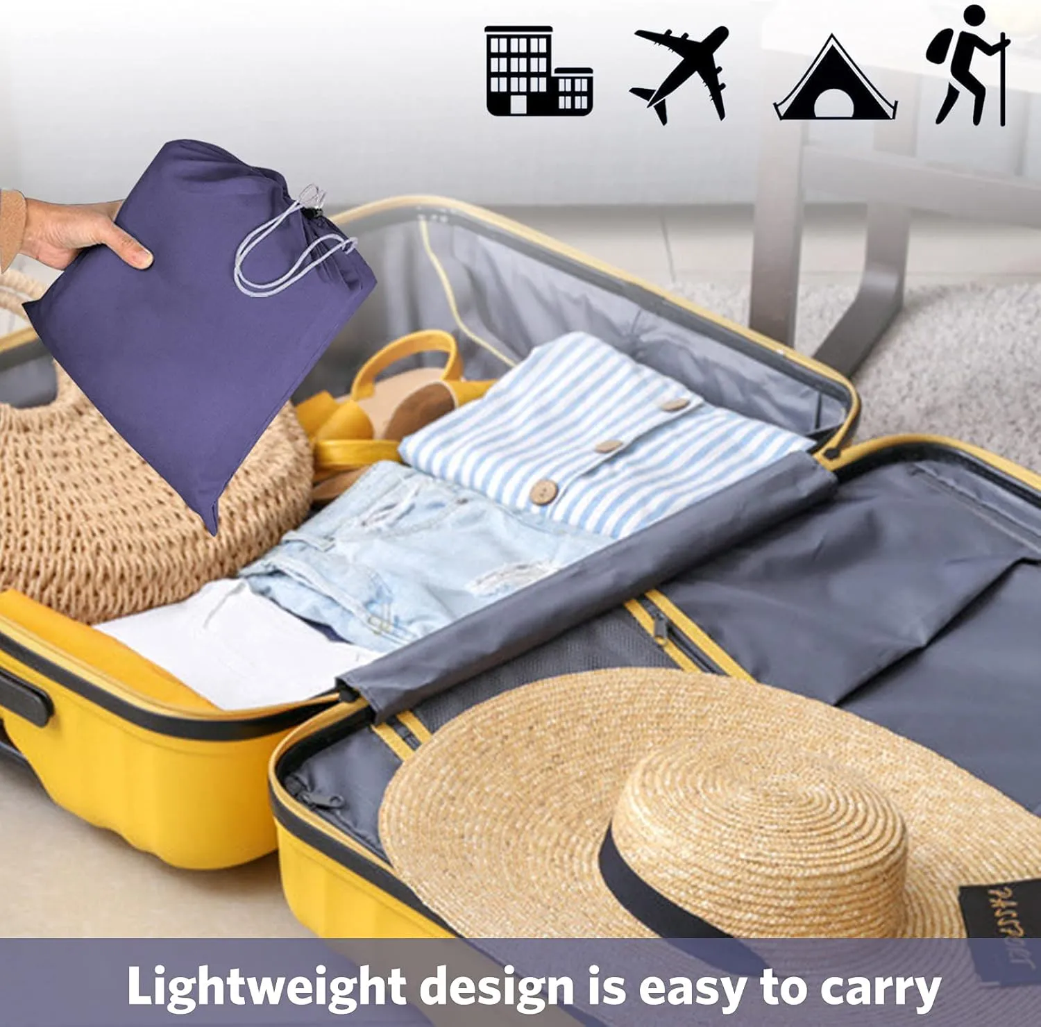 Travel and Camping Sheets Sleeping Bag Liner,Lightweight Travel Sheets for Hotel Portable Hotel Sleeping Bag Sack for Adults,Premium Soft Hotel Sleep Sheet for Traveling Hostels Picnic
