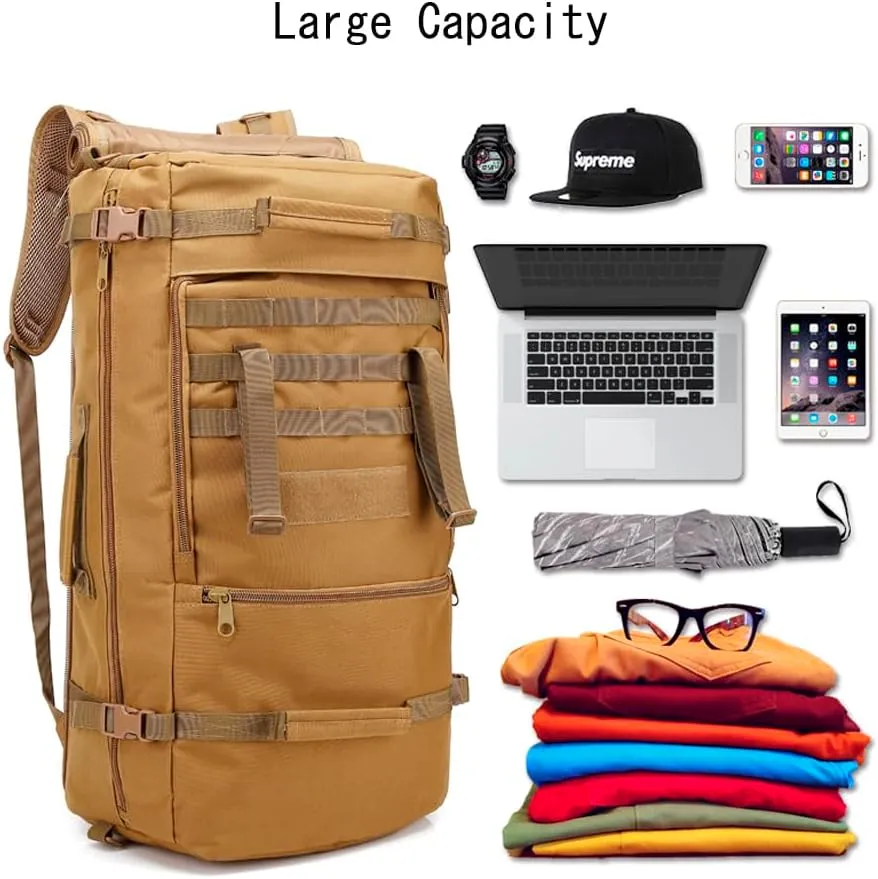 Travel Backpack 60L Hiking Bag 3 Way Day pack Extra Large 3~7 Day Bug Out Molle Survival Rucksack
