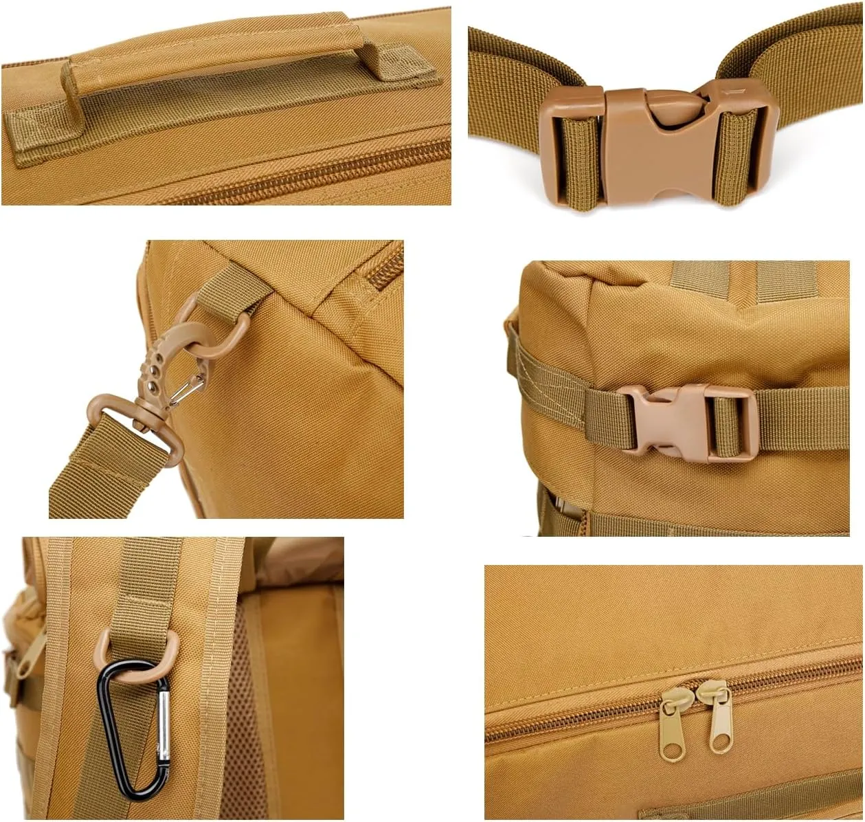 Travel Backpack 60L Hiking Bag 3 Way Day pack Extra Large 3~7 Day Bug Out Molle Survival Rucksack