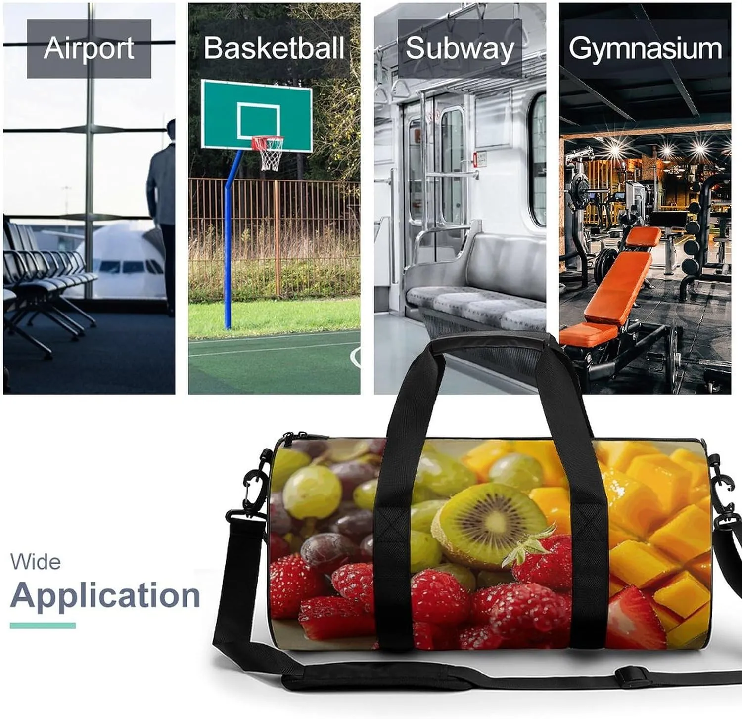 Travel Duffel Bag for Men And Women,A Plate of Fruit Waterproof Sports Fitness Bag Portable Travel Duffel Bag