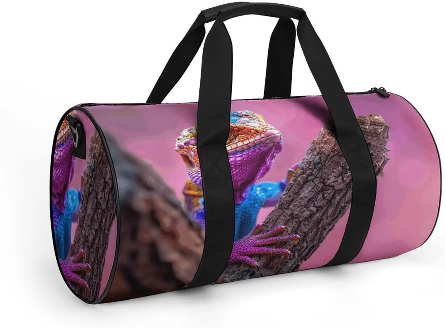 Travel Duffel Bag for Men And Women,Lizard on The Branch Waterproof Sports Fitness Bag Portable Travel Duffel Bag