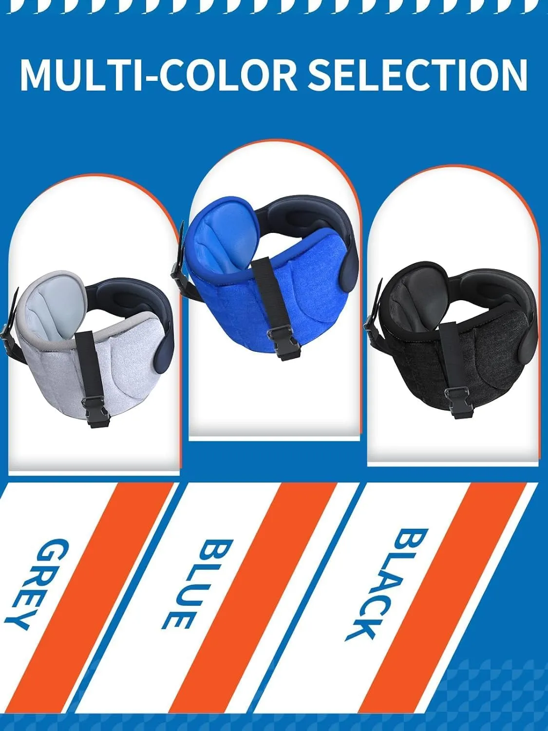 Travel Pillows for Airplanes, Airplane Pillow for Long Flight, Airplane Head Strap with Sleep Eye Mask, 360° Headrest for Car Road Trip, Stop Bobblehead, FSA HSA Eligible Approved, Red