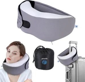 Travel Pillows for Airplanes,Memory Foam Neck Pillow for Comfort on Airplane,Neck Travel Pillow with its own Eye mask, Ergonomic Design for Travel, Car Rides, Offices and Home Use,M-L Sizes