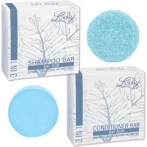 Travel Shampoo and Conditioner Bar - Plant-Based, Multipurpose, TSA Compliant, Eco-Friendly, Sulfate & Paraben-Free, Suitable for All Hair Types & Color-Treated Hair, 200 grams, Bay Rum Scent