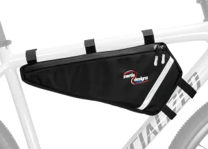 Triangle Bicycle Bag - Form Fitted Frame Mount Storage Solution - Trim Profile for Aerodynamic Efficiency and Rider Comfort - Durable, Tear and Water-Resistant Nylon Construction - Black