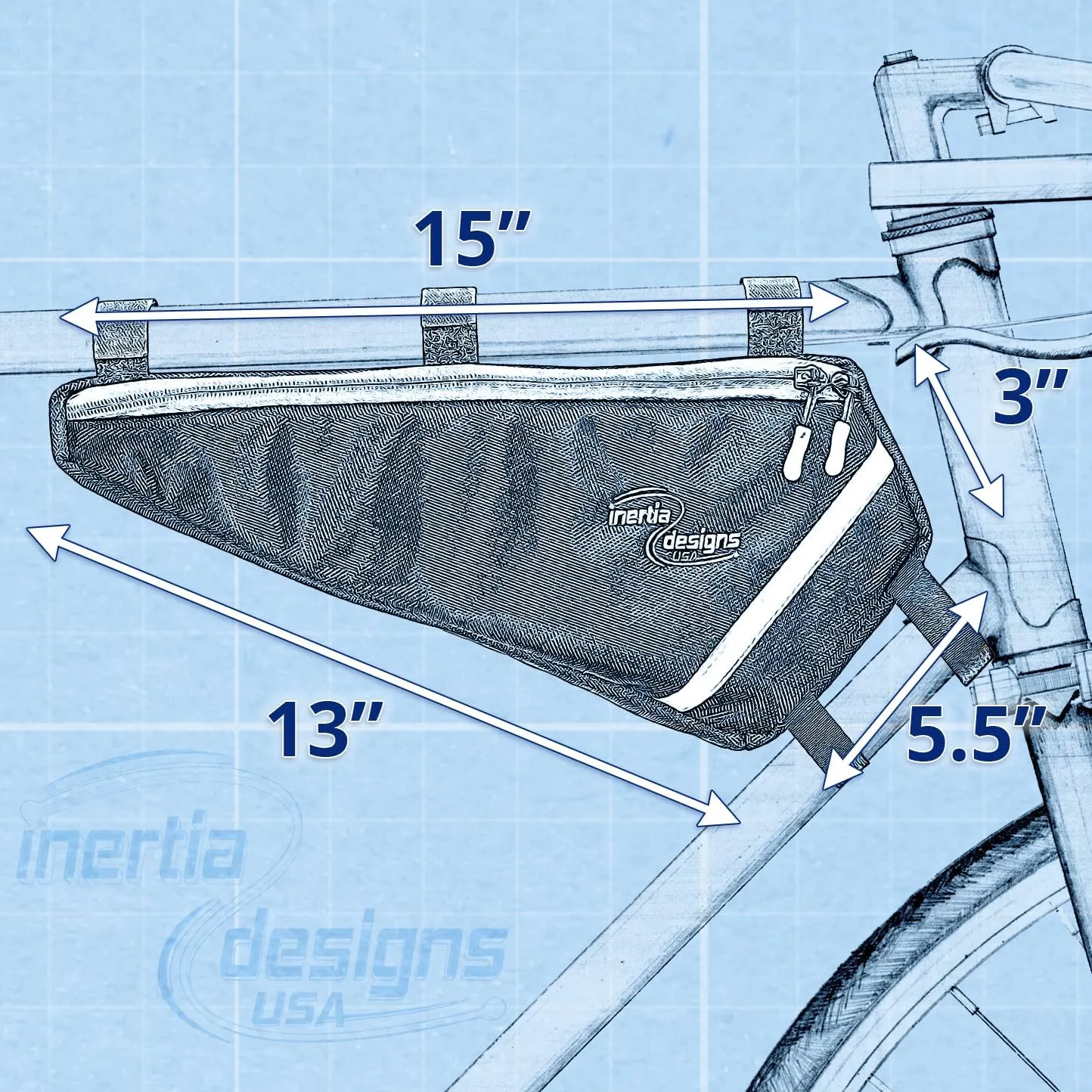 Triangle Bicycle Bag - Form Fitted Frame Mount Storage Solution - Trim Profile for Aerodynamic Efficiency and Rider Comfort - Durable, Tear and Water-Resistant Nylon Construction - Black