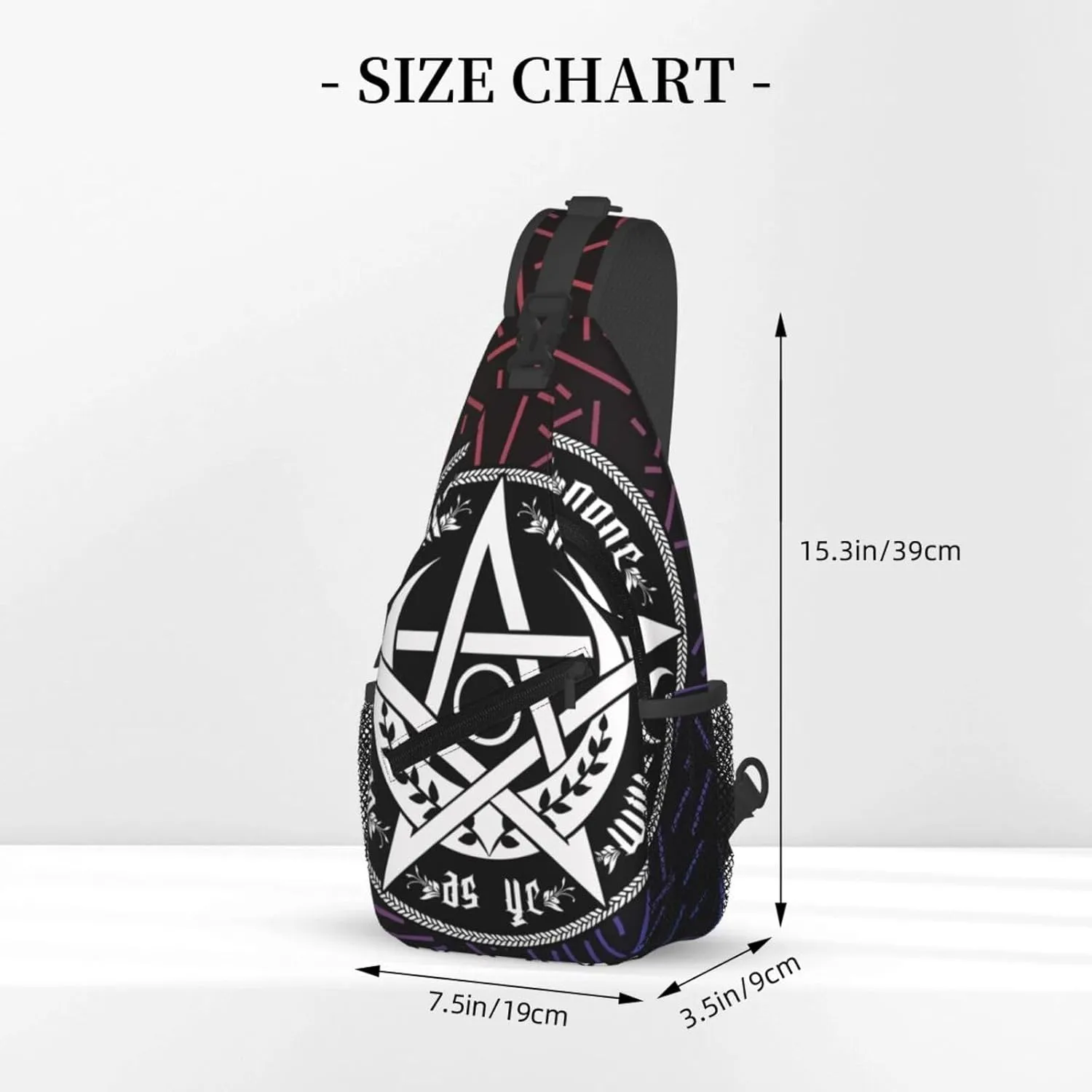 Triple Moon Pentacle Pagan National Small Crossbody Backpack Sling Bag For Men Women Mini One Shoulder Chest Bags Gym Sport Travel Hiking Daypack